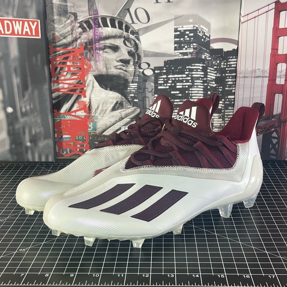 adidas Other - Adidas Adizero 21 Football Cleats Maroon White Men's Size 12 US FY8350 NEW